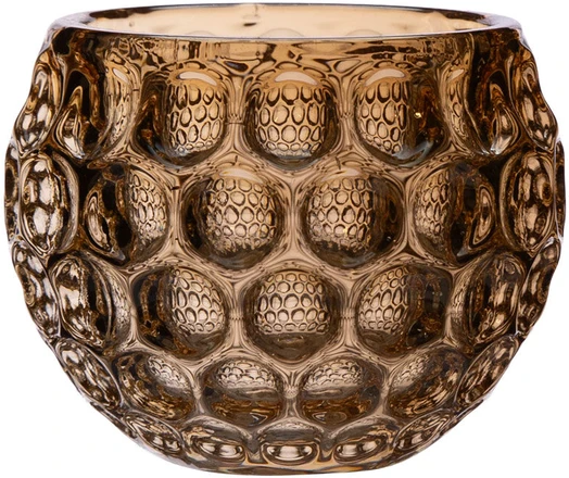 Lova Home4You Žvakidė „SPHERE“, skersmuo 8 cm, aukštis 6,5 cm, stiklo, auksinė