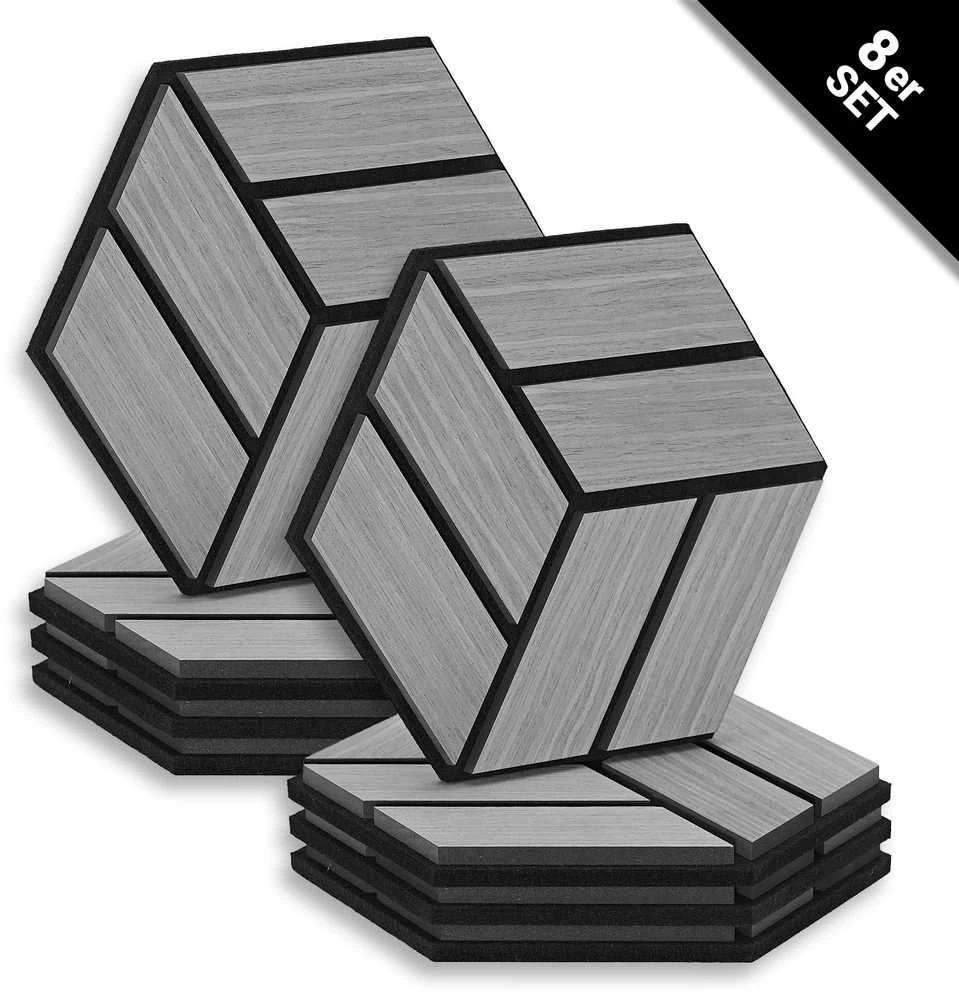 Homestyle4U Akustinės plokštės, 30x26x2 cm, pilka