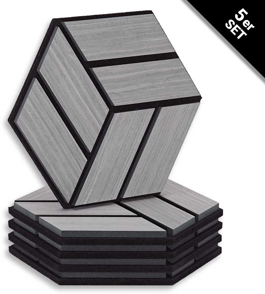 Homestyle4U Akustinės plokštės, 30x26x2 cm, pilka