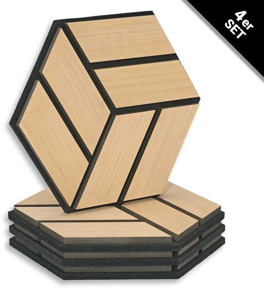 Homestyle4U Akustinės plokštės, 30x26x2 cm, rudos