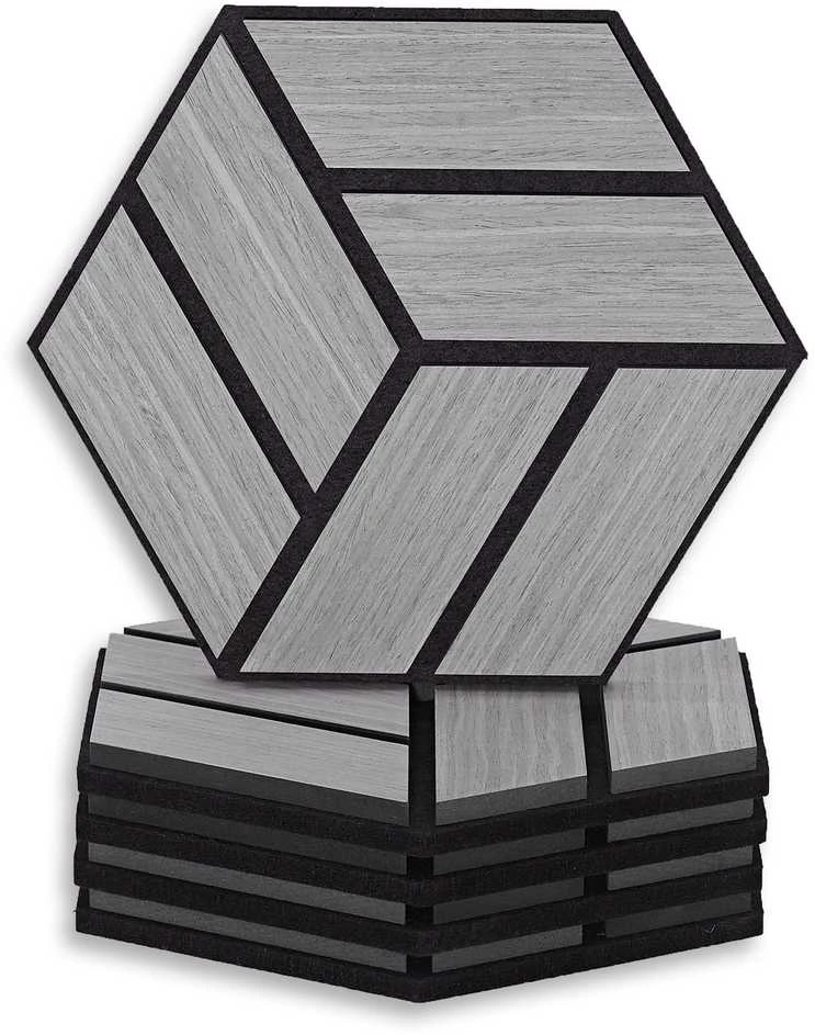 Homestyle4U Akustinės plokštės, 30x26x2 cm, pilka