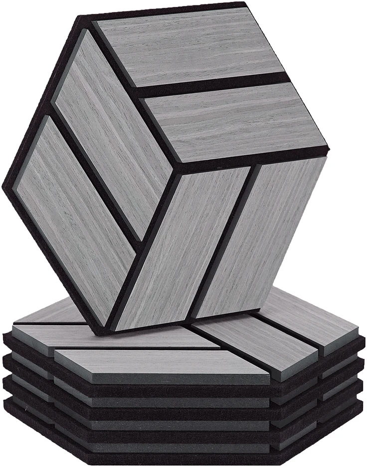 Homestyle4U Akustinės plokštės, 30x26x2 cm, pilka