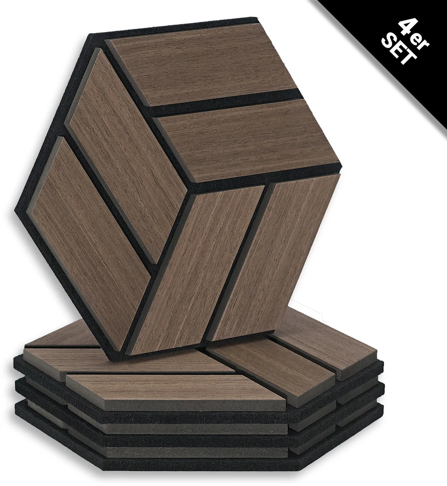 Homestyle4U Akustinės plokštės, 30x26x2 cm, rudos