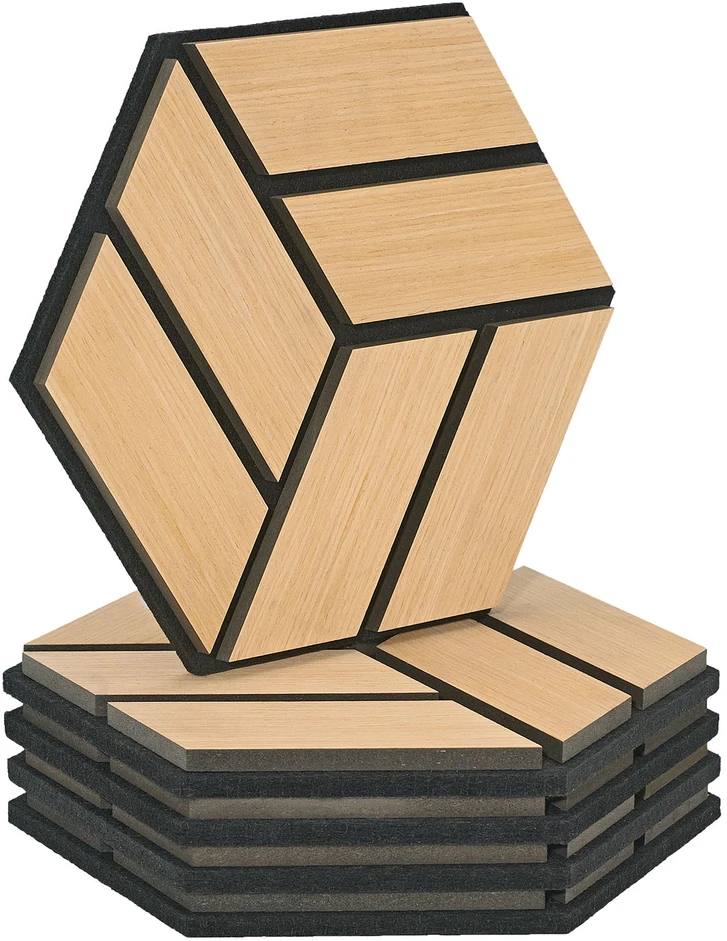 Homestyle4U Akustinės plokštės, 30x26x2 cm, rudos