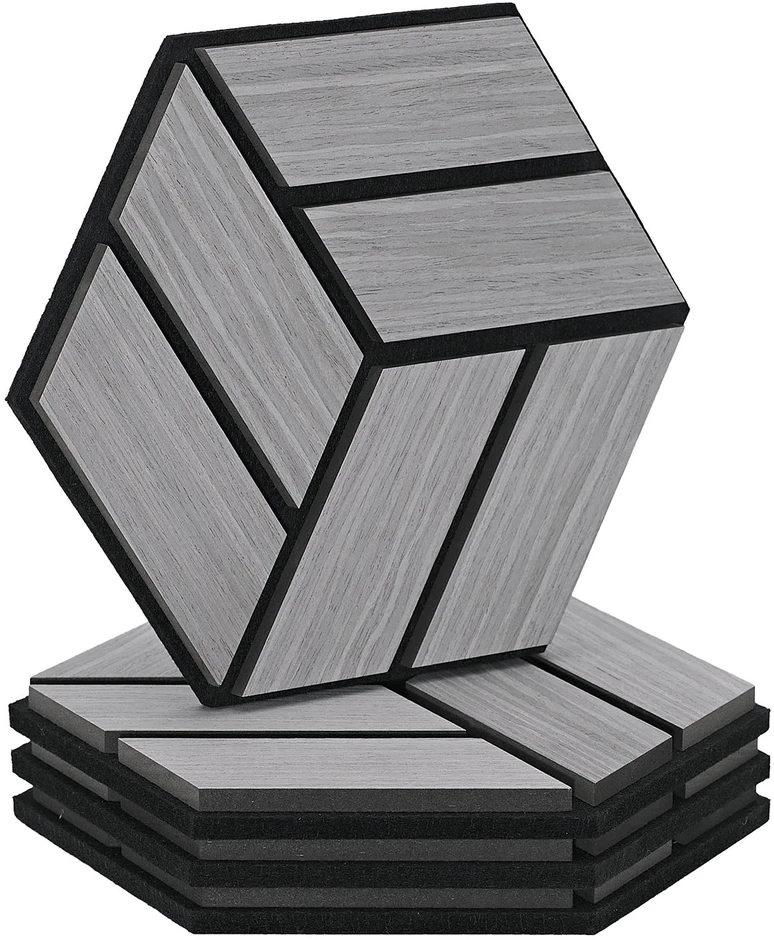 Homestyle4U Akustinės plokštės, 30x26x2 cm, pilka