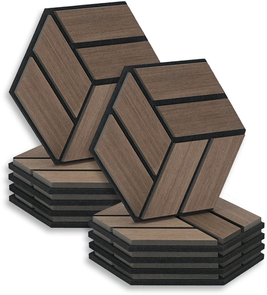 Homestyle4U Akustinės plokštės, 30x26x2 cm, rudos
