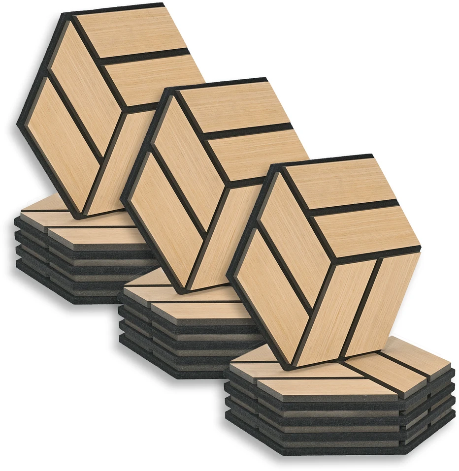 Homestyle4U Akustinės plokštės, 30x26x2 cm, rudos