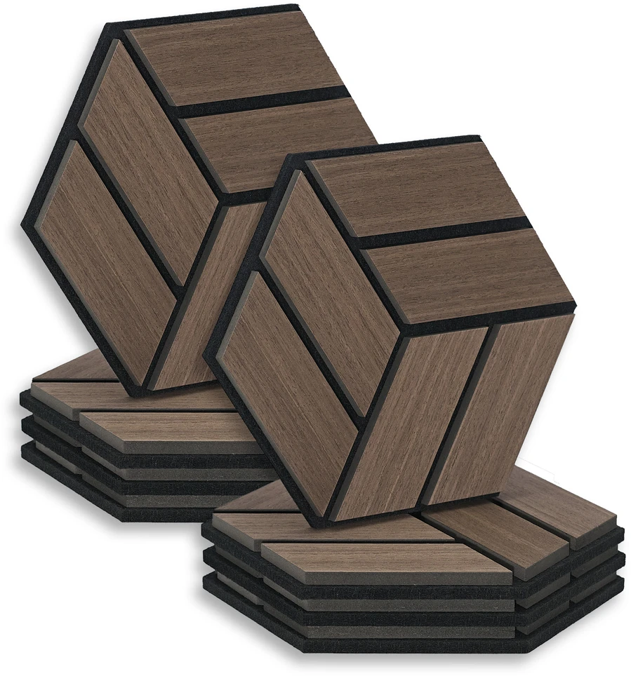 Homestyle4U Akustinės plokštės, 30x26x2 cm, rudos