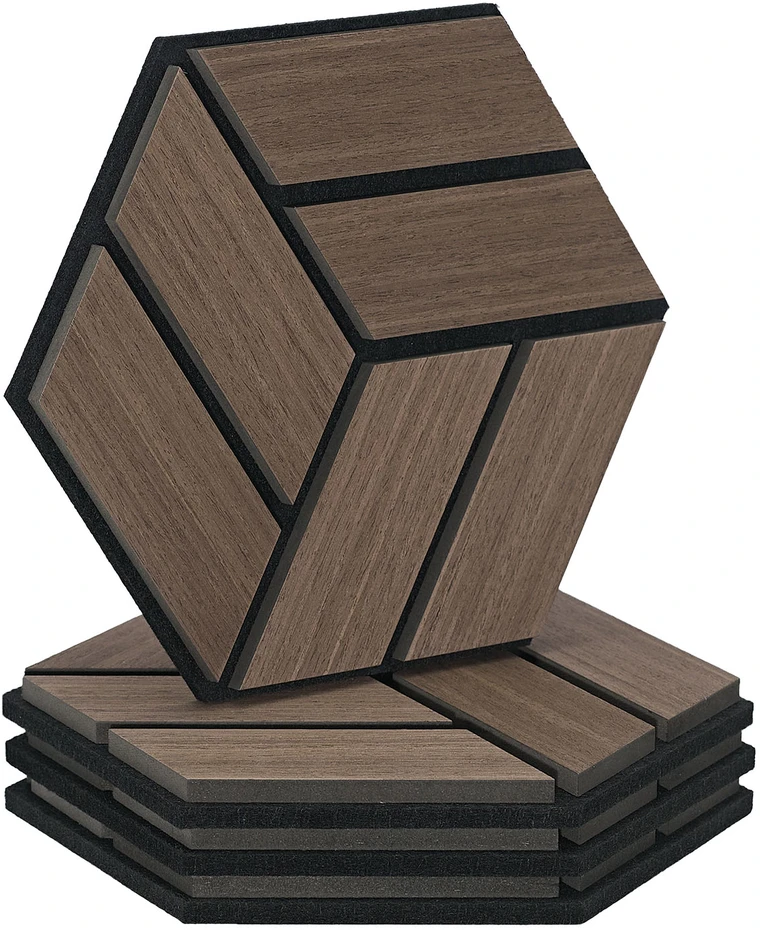 Homestyle4U Akustinės plokštės, 30x26x2 cm, rudos