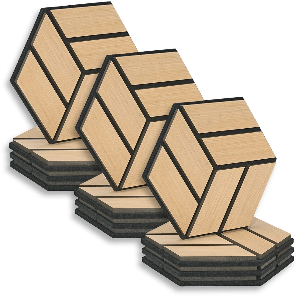 Homestyle4U Akustinės plokštės, 30x26x2 cm, rudos
