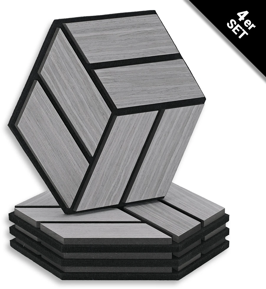 Homestyle4U Akustinės plokštės, 30x26x2 cm, pilka