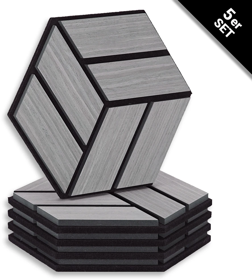 Homestyle4U Akustinės plokštės, 30x26x2 cm, pilka