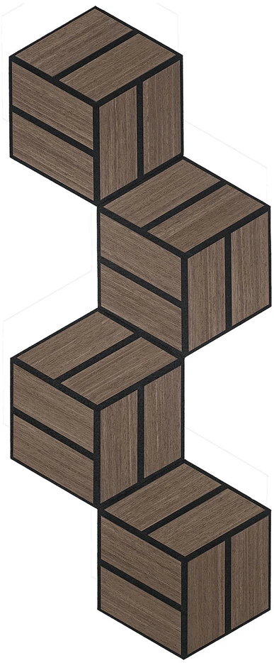 Homestyle4U Akustinės plokštės, šešiakampės korio formos 3D sienų plokštės, 30x26x2 cm, rudos
