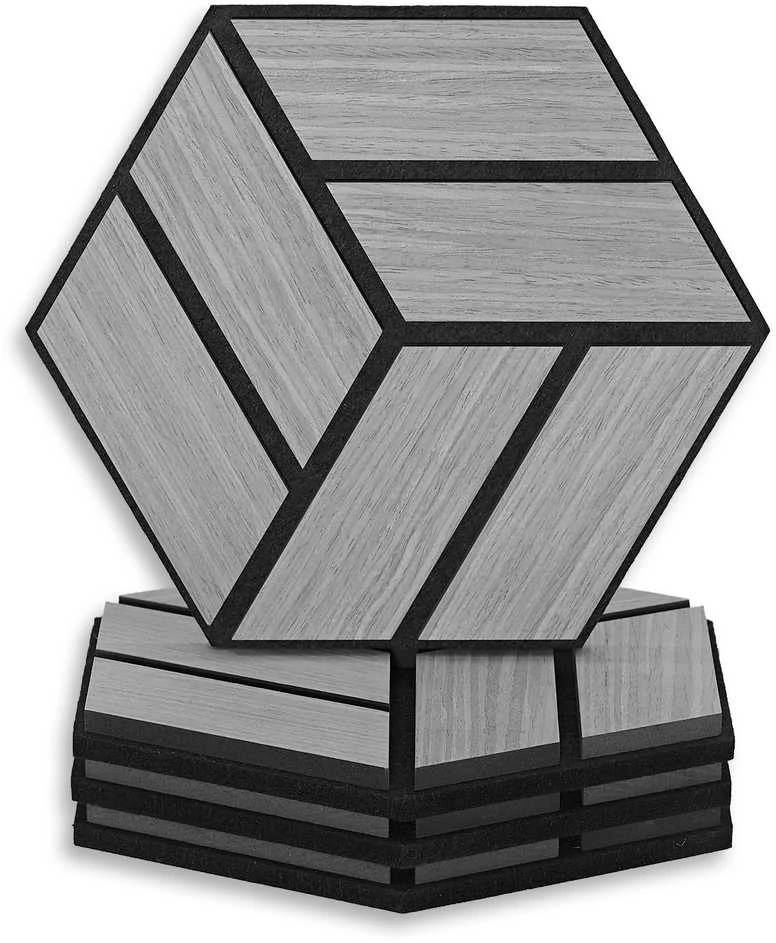 Homestyle4U Akustinės plokštės, 30x26x2 cm, pilka