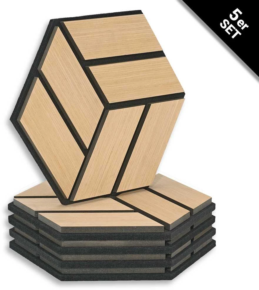 Homestyle4U Akustinės plokštės, 30x26x2 cm, rudos