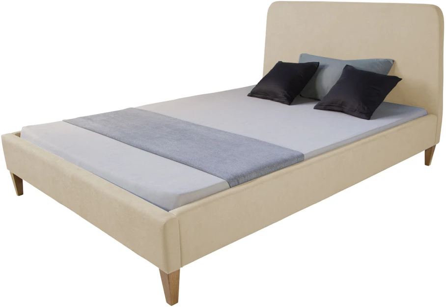 Homestyle4U Apstatyta lova, 150x214 cm, smėlio spalvos