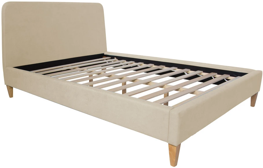 Homestyle4U Apstatyta lova, 150x214 cm, smėlio spalvos