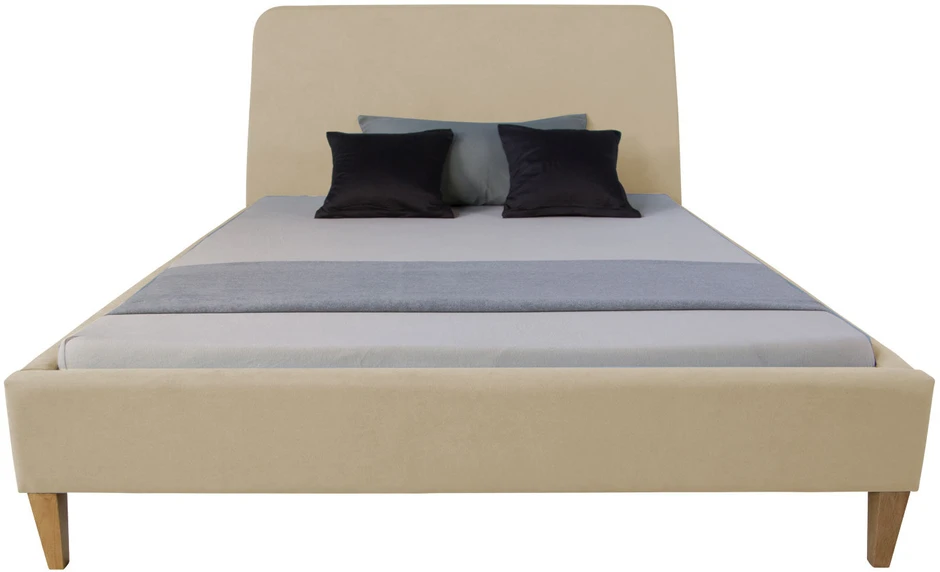 Homestyle4U Apstatyta lova, 150x214 cm, smėlio spalvos