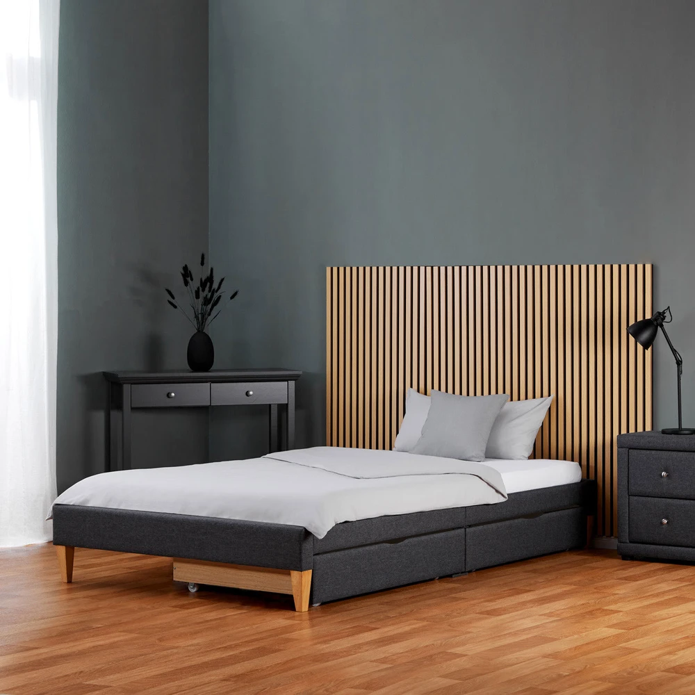 Homestyle4U Apstatyta lova, 95x32x210 cm, pilka