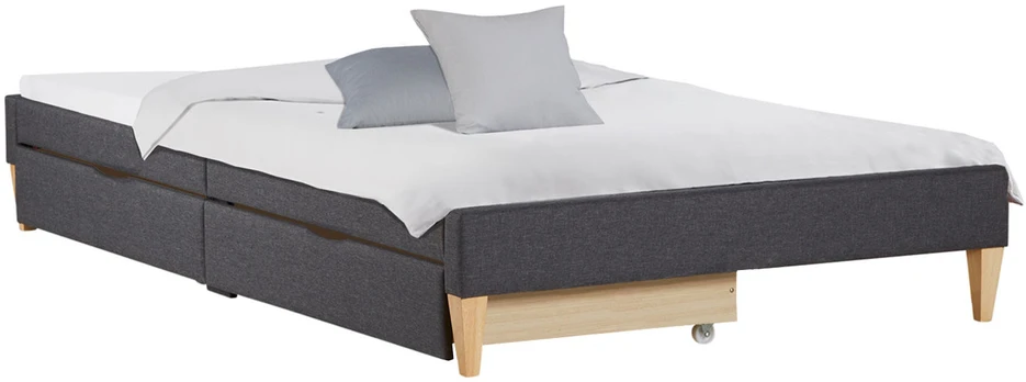 Homestyle4U Apstatyta lova, 95x32x210 cm, pilka