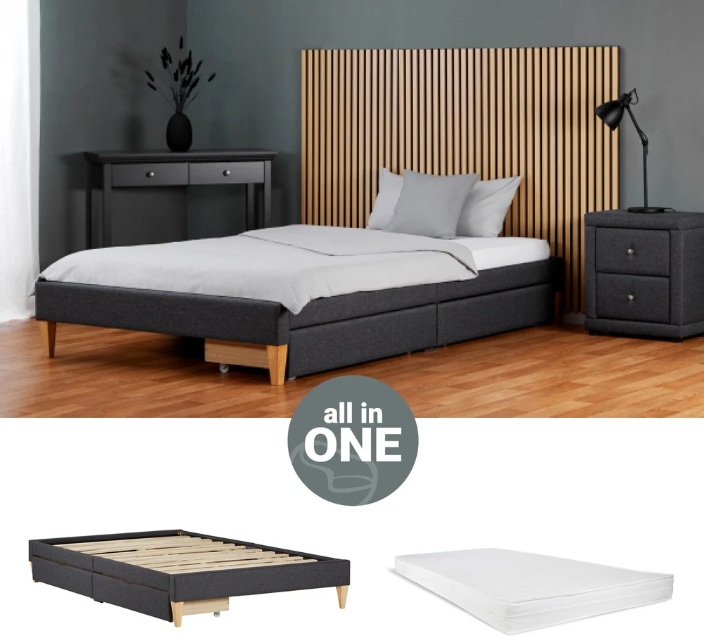 Homestyle4U Apstatyta lova, 95x32x210 cm, pilka