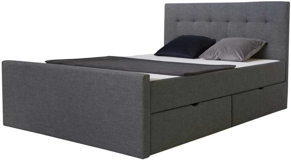 Lova Homestyle4U Paminkštinta lovos rėmas, 145x214x102 cm, pilka