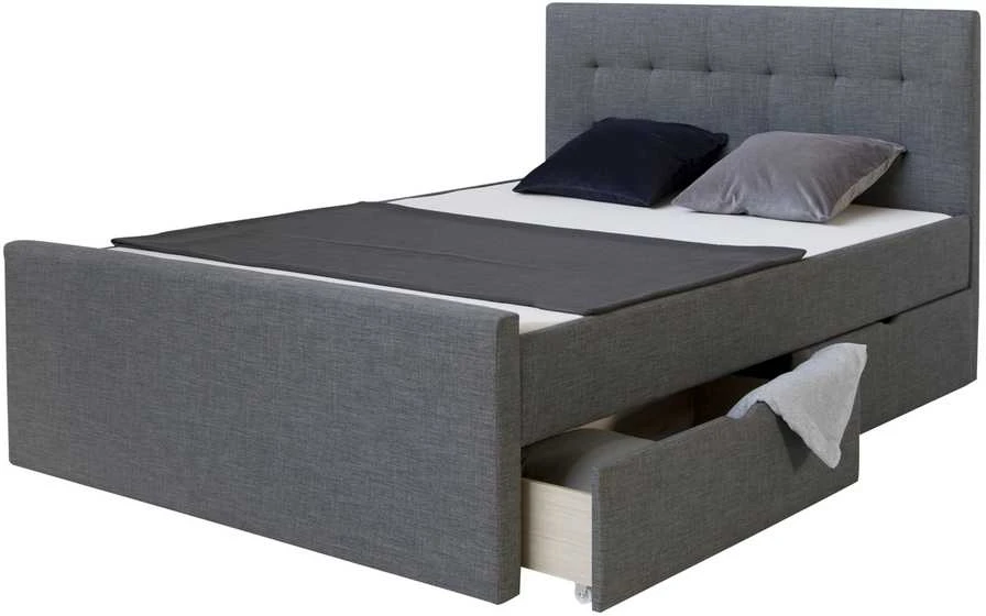 Lova Homestyle4U Paminkštinta lovos rėmas, 145x214x102 cm, pilka