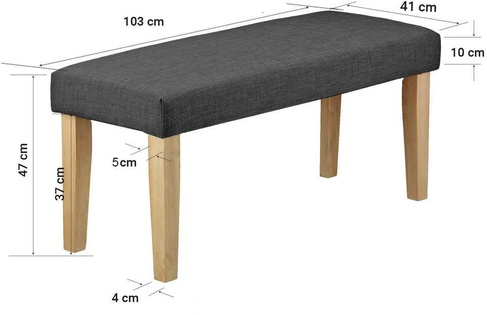 Homestyle4U Suoliukas, 103x41x47 cm, Pilka