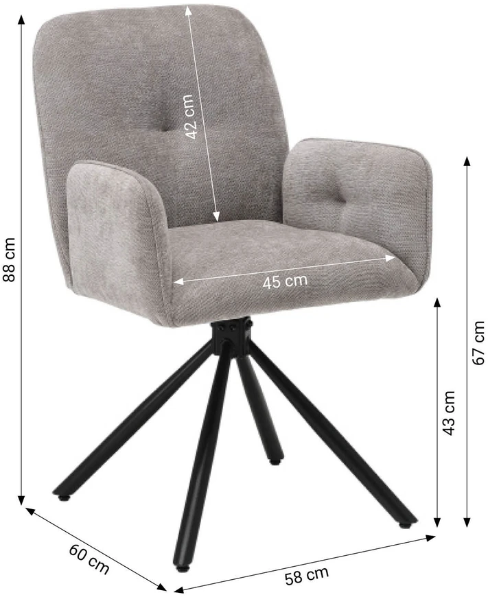 Homestyle4U Aptrauktas Kėdė, 56x86.5x62 cm, Antracito