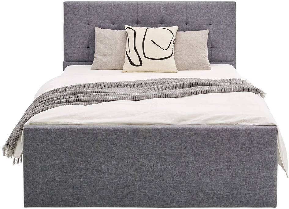 Homestyle4U Aptrauktas lovos rėmas, 145x214 cm, pilka
