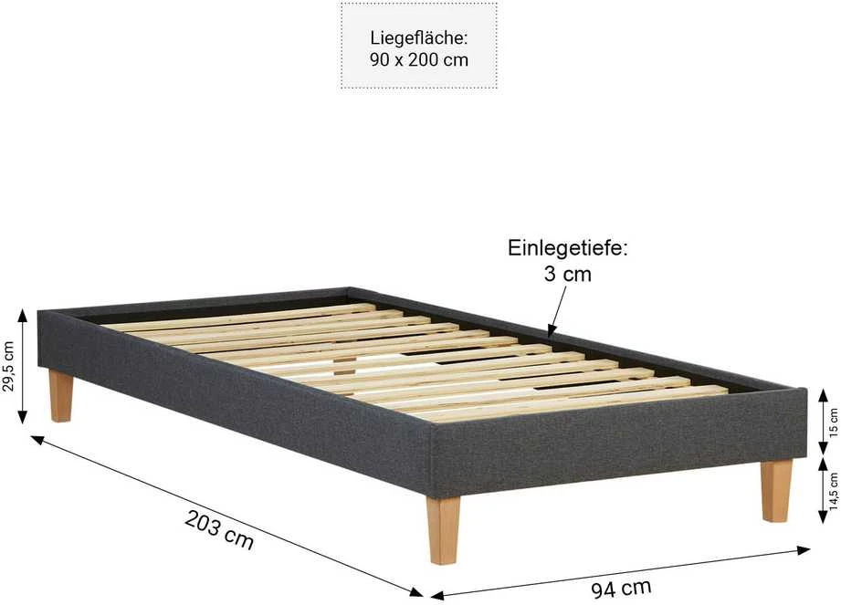 Homestyle4U Lova, 94x203x29.5 cm, pilka