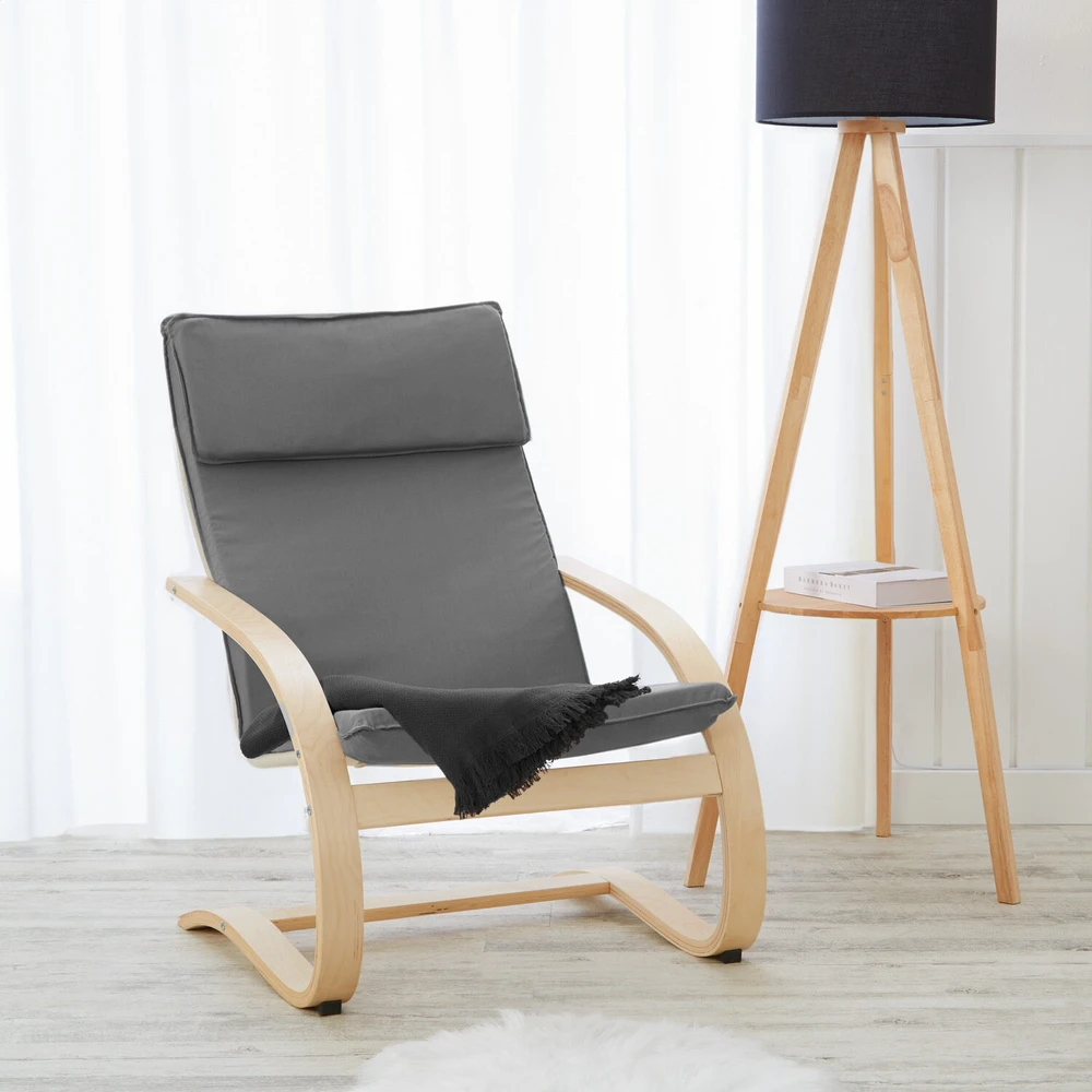 Homestyle4U Atlošiama kėdė, 66,5x93x61,5 cm, pilka