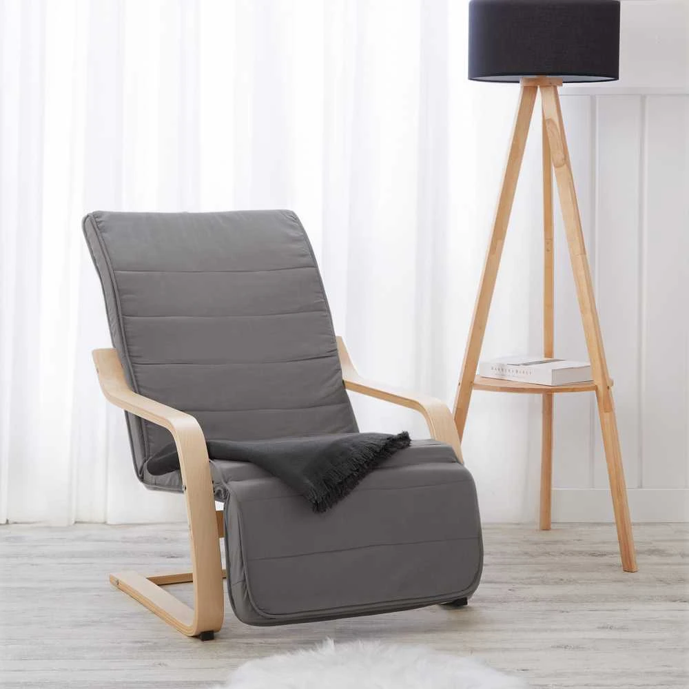 Homestyle4U Gultinė kėdė, 66.5x94x62.5 cm, pilka