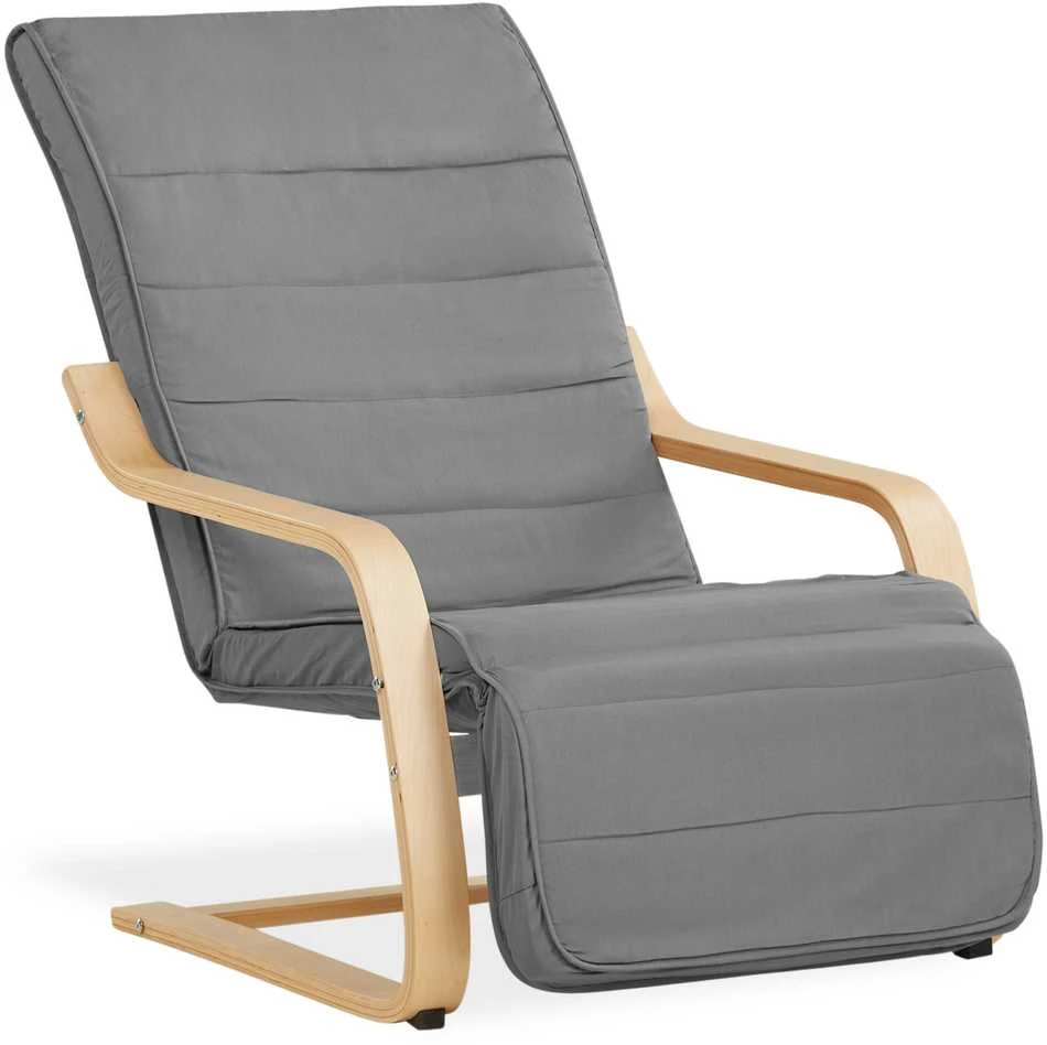 Homestyle4U Gultinė kėdė, 66.5x94x62.5 cm, pilka