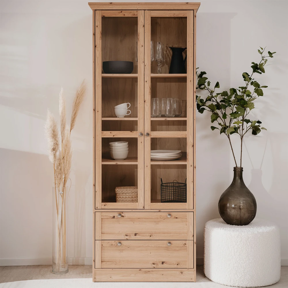 Homestyle4U Aukšta spintelė, 80x200x45 cm, ruda