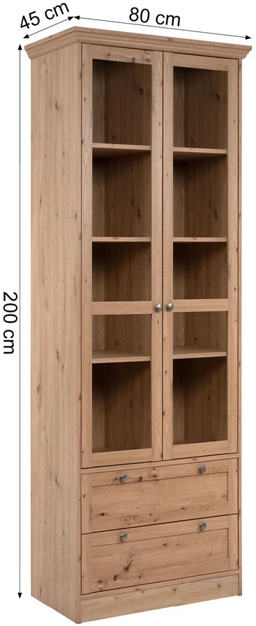 Homestyle4U Aukšta spintelė, 80x200x45 cm, ruda