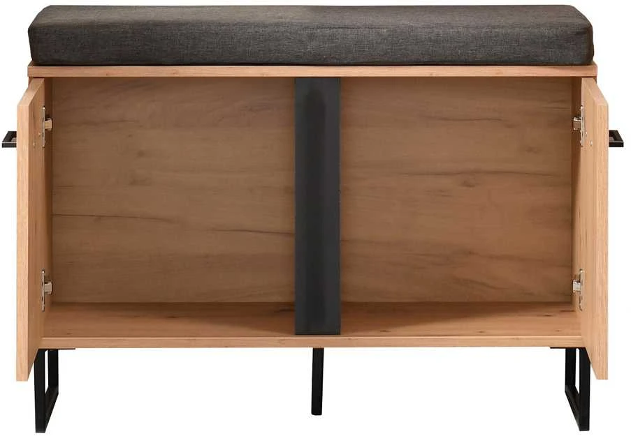 Homestyle4U Prieškambario baldų komplektas, 5 dalių industrinio stiliaus, 240x195x35 cm, ruda