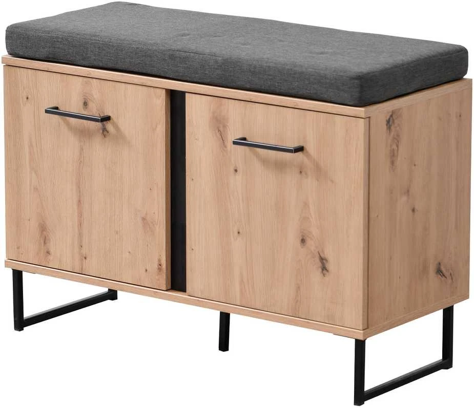 Homestyle4U Prieškambario baldų komplektas, 5 dalių industrinio stiliaus, 240x195x35 cm, ruda