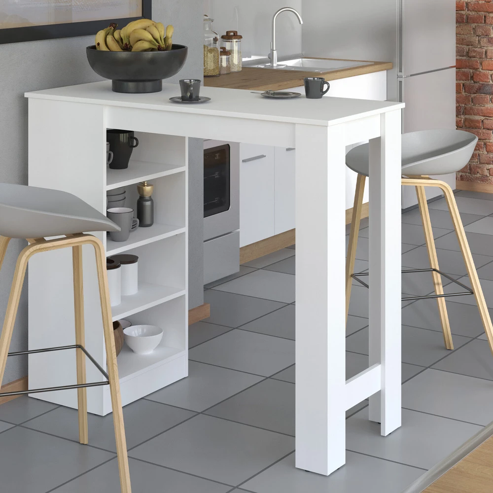 Homestyle4U Baro stalas, 120x105x50 cm, balta