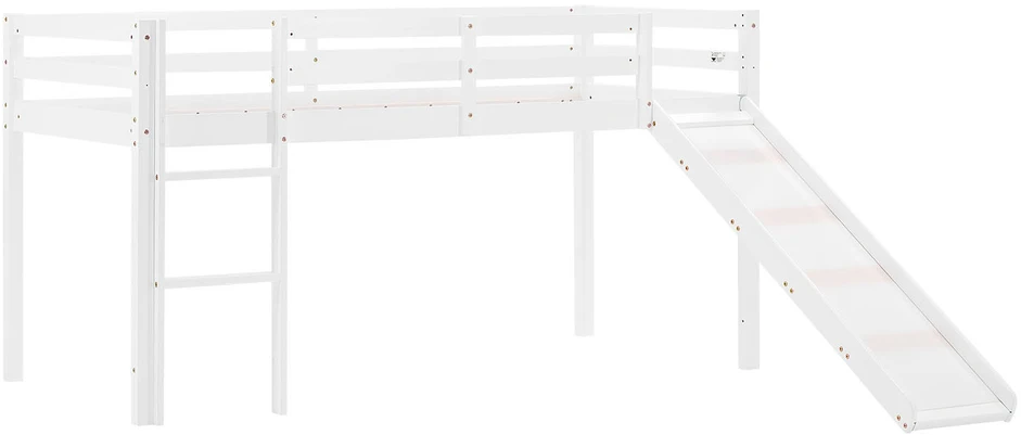 Homestyle4U Dviaukštė lova, 207,5x110x217,5 cm, balta, žalia