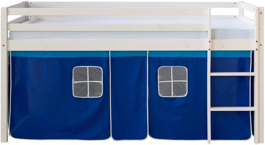 Homestyle4U Dviaukštė lova, 207.5x110x96.5 cm, mėlyna