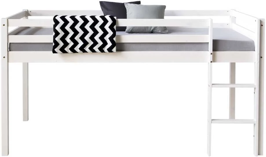 Homestyle4U Dviaukštė lova, 207.5x110x99.5 cm, balta