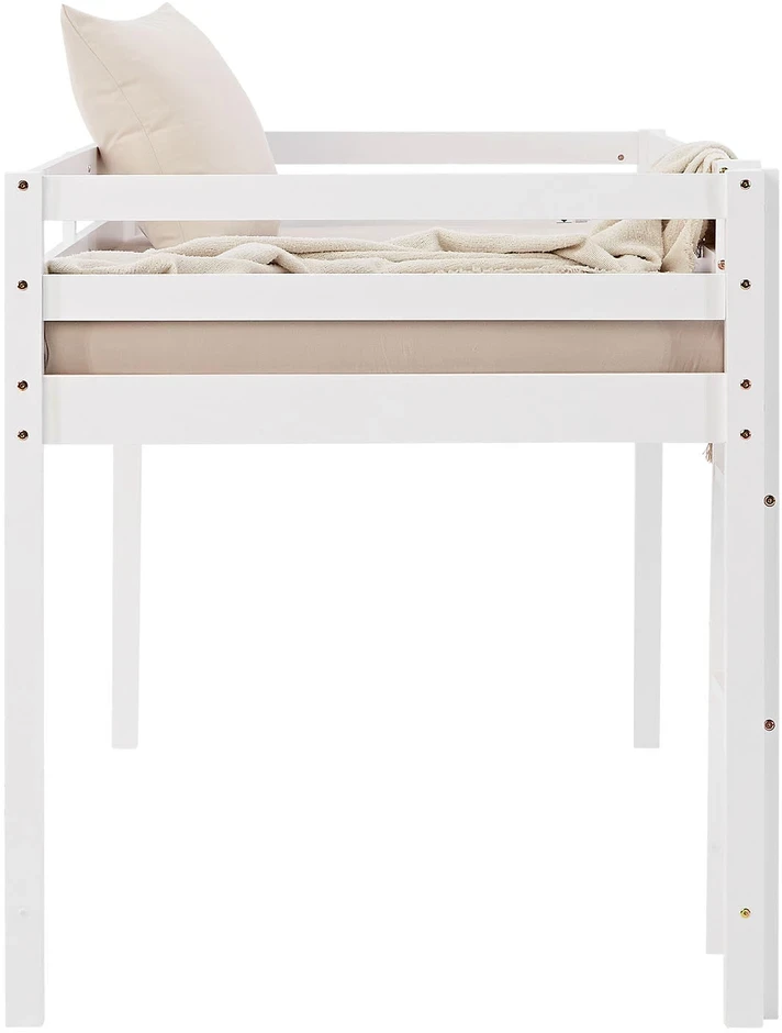 Homestyle4U Dviaukštė lova, 207.5x110x99.5 cm, balta