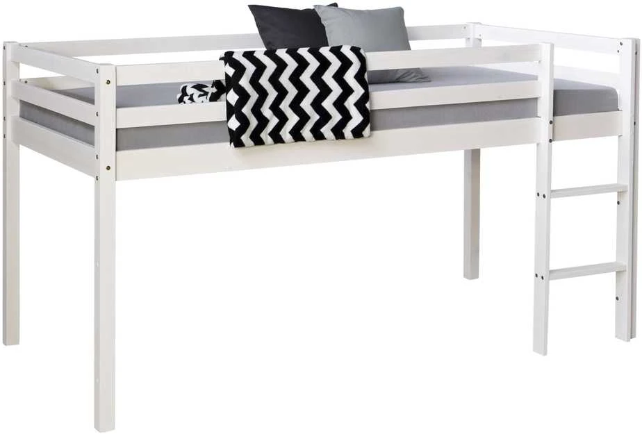 Homestyle4U Dviaukštė lova, 207.5x110x99.5 cm, balta