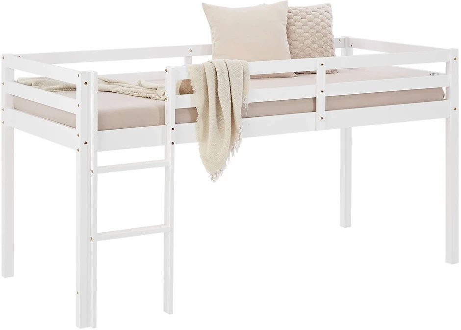 Homestyle4U Dviaukštė lova, 207.5x110x99.5 cm, balta