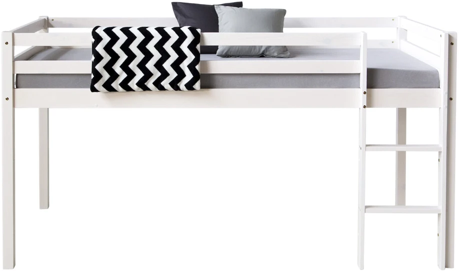 Homestyle4U Dviaukštė lova, 207.5x110x99.5 cm, balta