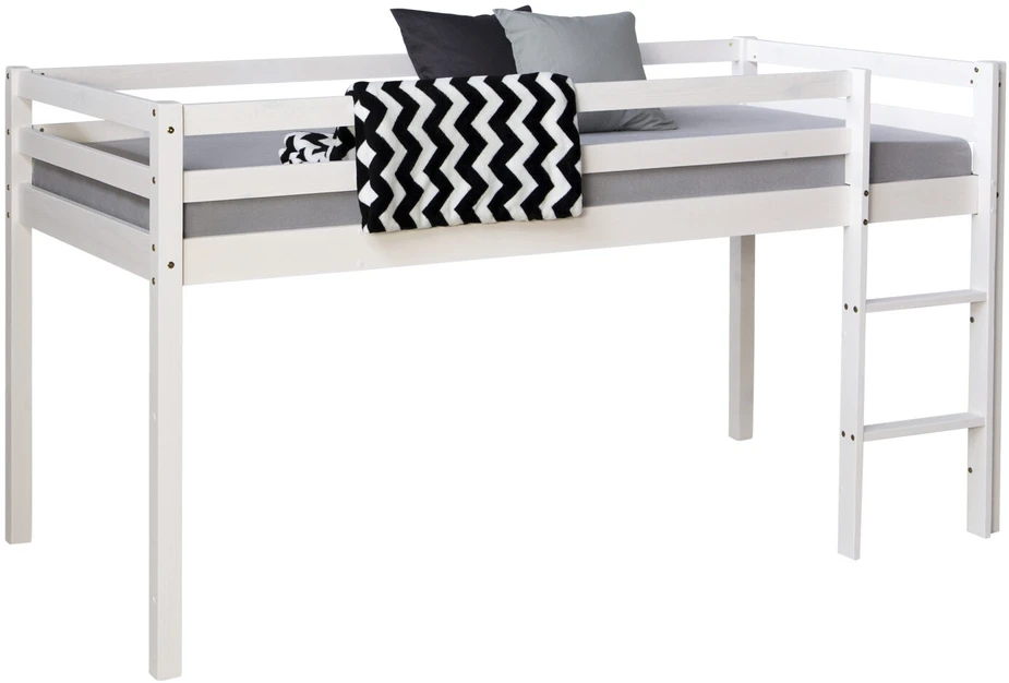 Homestyle4U Dviaukštė lova, 207.5x110x99.5 cm, balta