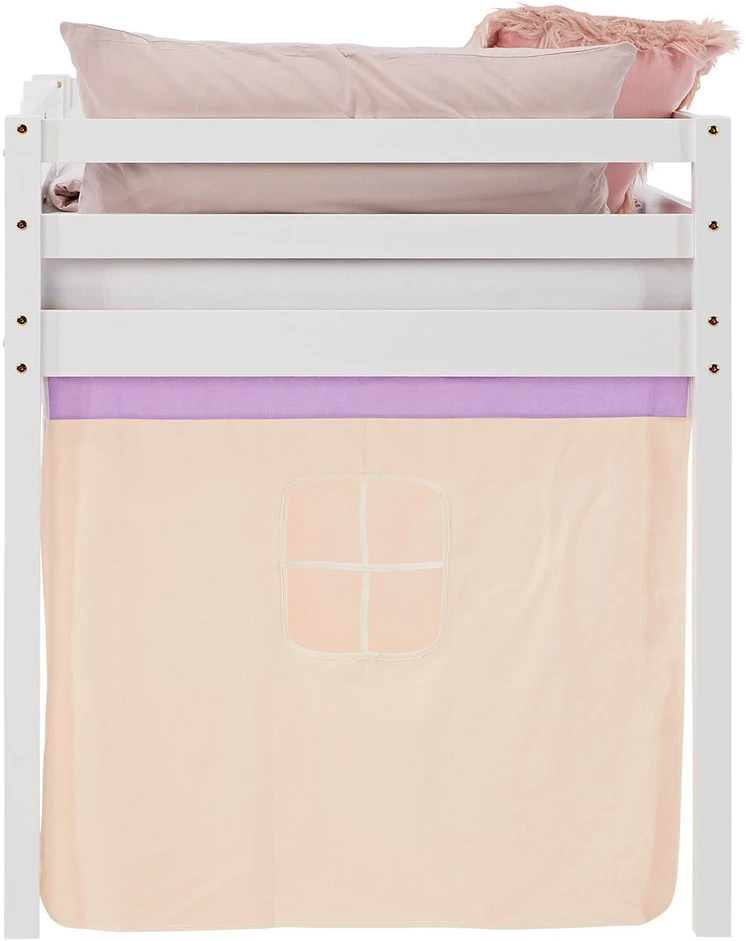 Homestyle4U Dviaukštė lova, 207.5x110x99.5 cm, balta, violetinė, oranžinė