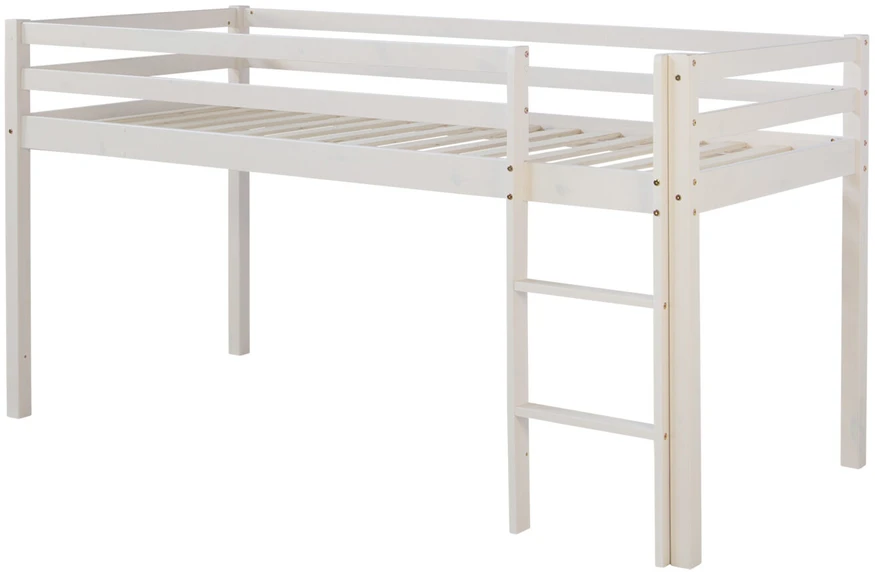 Homestyle4U Dviaukštė lova, 207.5x161.5x96.5 cm, balta ir pilka