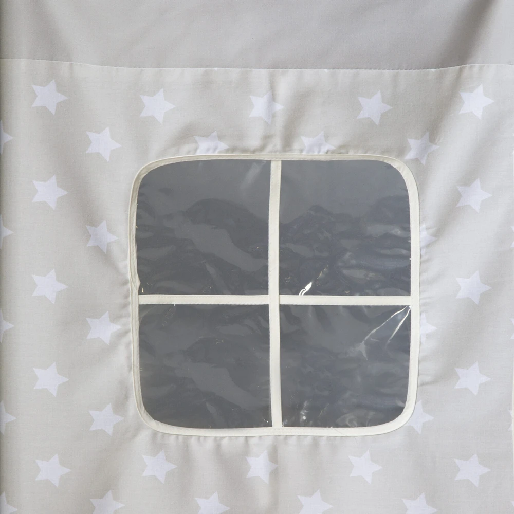 Homestyle4U Dviaukštė lova, 207.5x228x219.5 cm, pilka